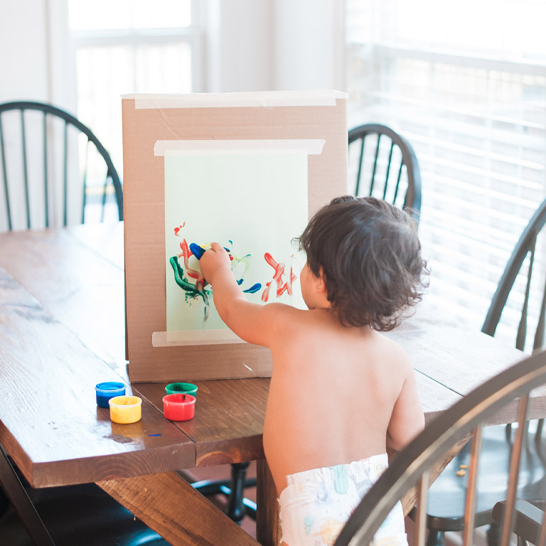 cardboard box easel
