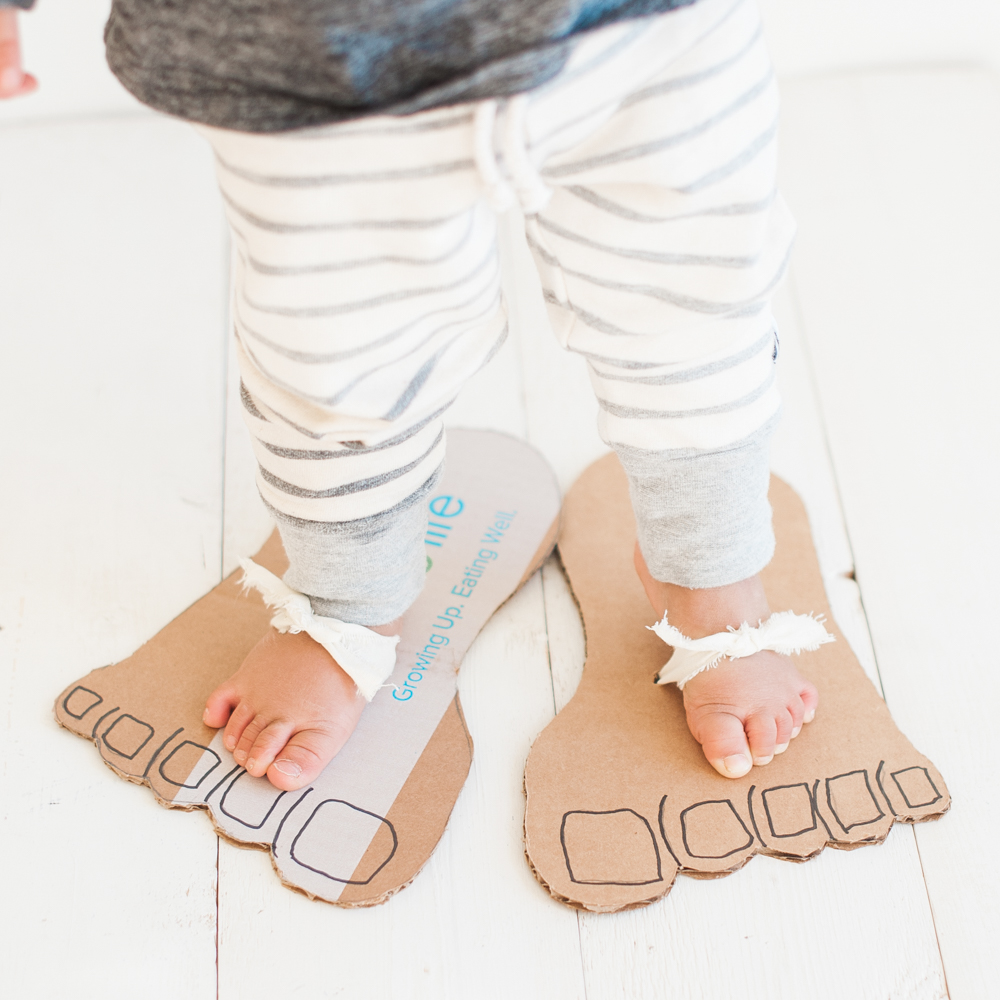 cardboard box monster feet