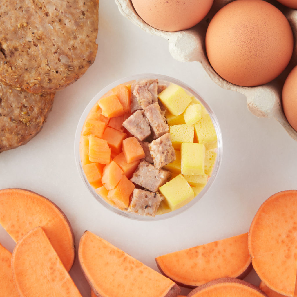 Egg, Sausage & Sweet Potato finger food